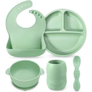 PandaEar Mint Green Baby Feeding Set